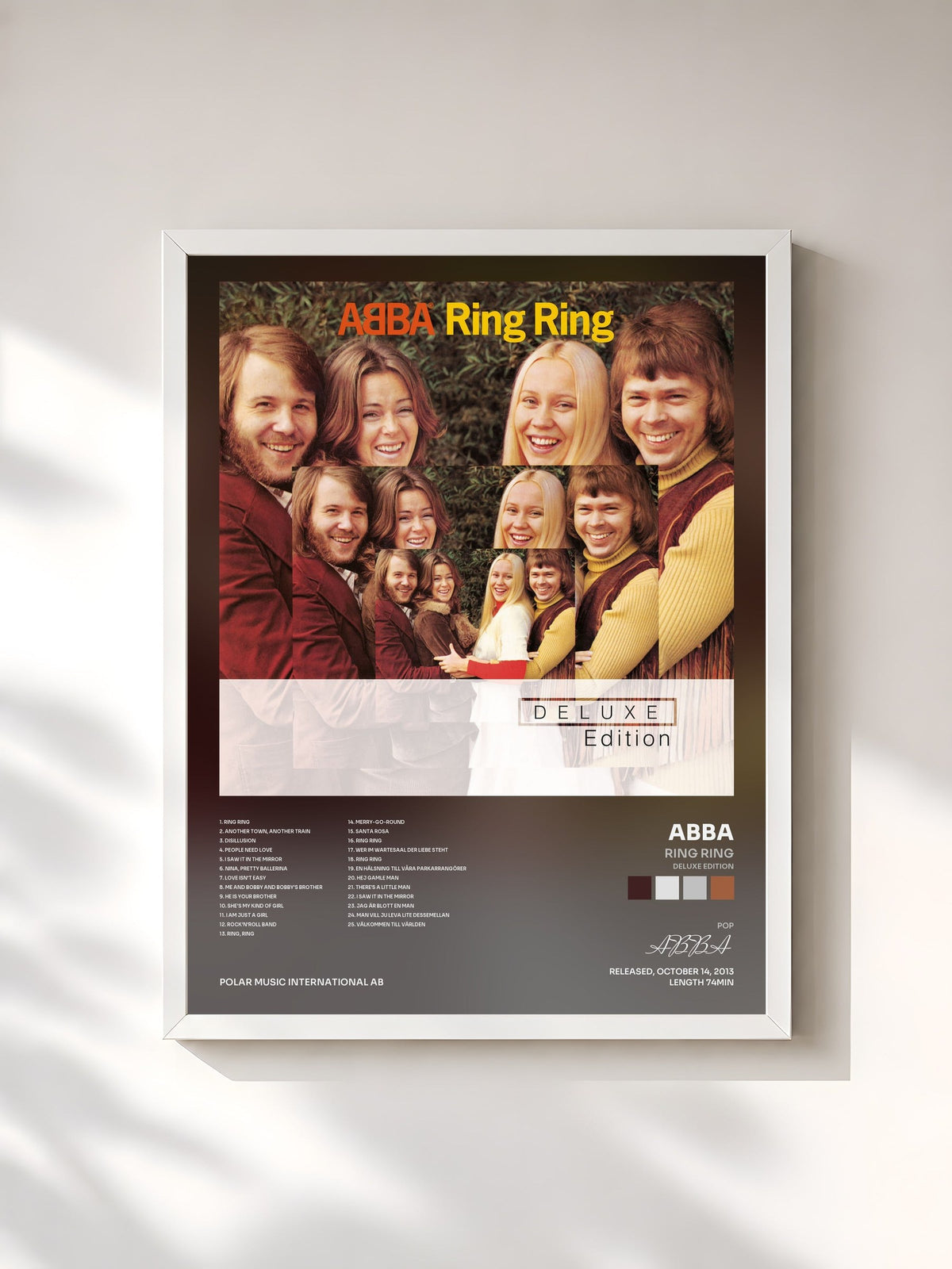 #blanc Tableau de l'album Ring Ring (Deluxe Edition) de ABBA, cadre blanc, imprimé et encadré en France
