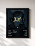 #noir Tableau de l'album Lil Durk 2X (Deluxe) de Lil Durk, cadre noir, imprimé et encadré en France