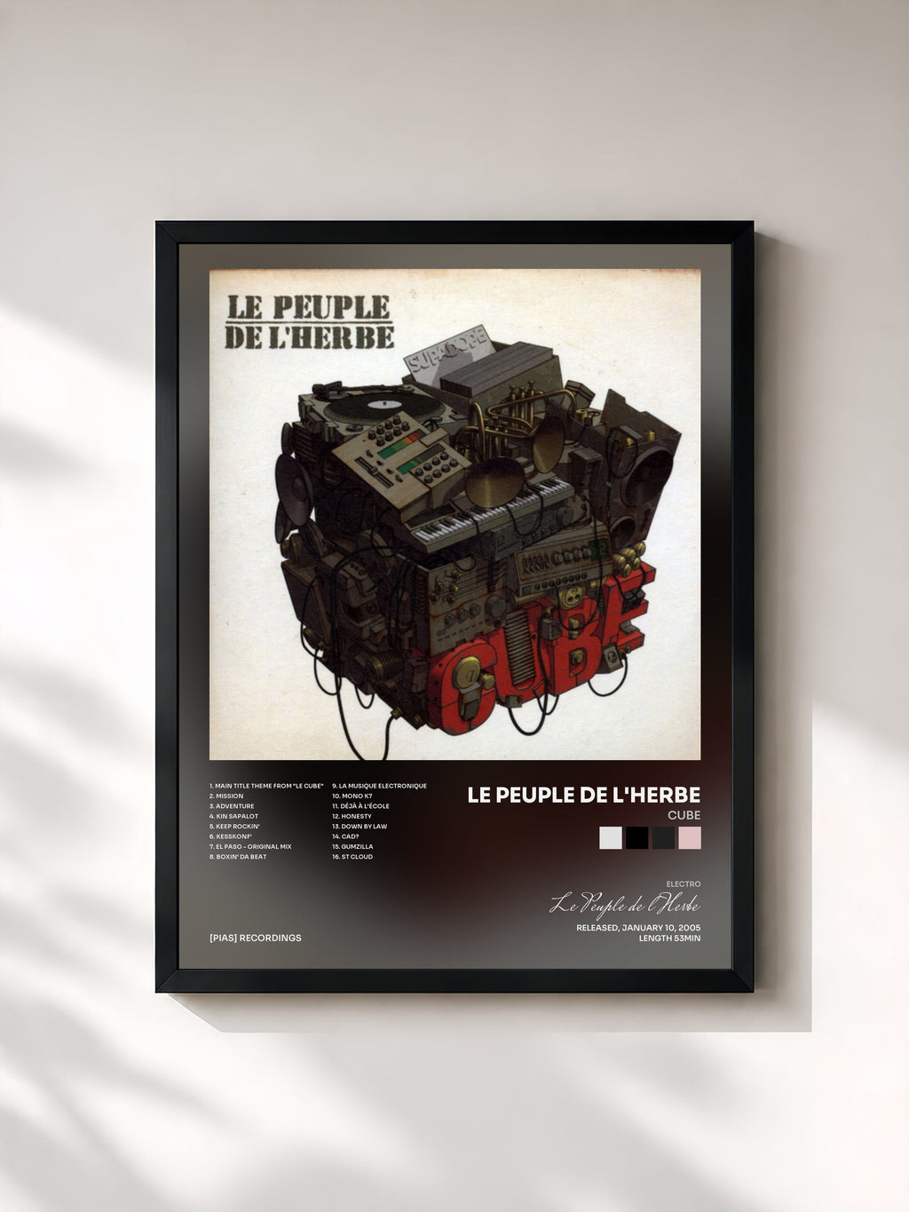 #noir Cube von Le Peuple de l'Herbe als gerahmter Kunstdruck, schwarzer Rahmen, gedruckt und gerahmt in Frankreich