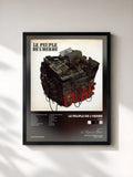 #noir Cube von Le Peuple de l'Herbe als gerahmter Kunstdruck, schwarzer Rahmen, gedruckt und gerahmt in Frankreich