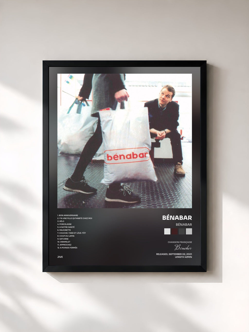 #noir Bénabar by Bénabar as a framed art print, black frame, printed and framed in France