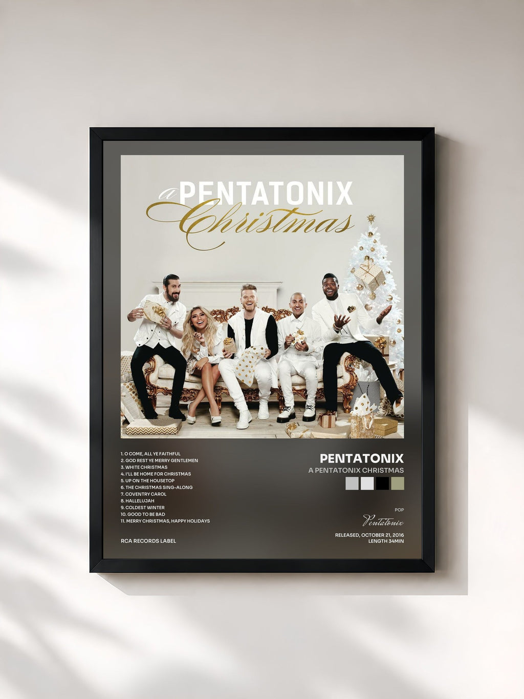 #noir A Pentatonix Christmas by Pentatonix as a framed art print, black frame, printed and framed in France