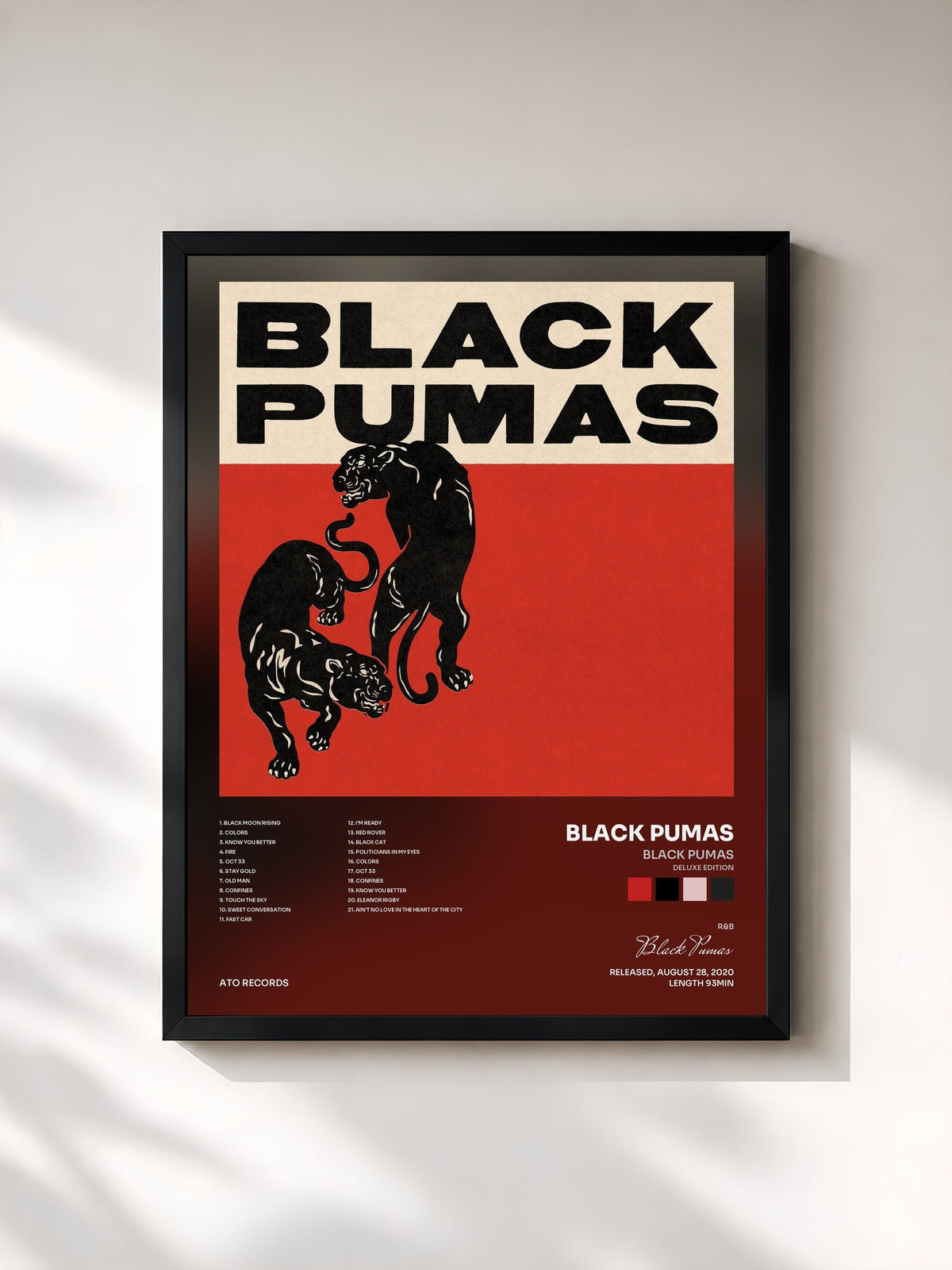 #noir Black Pumas (Deluxe Edition) di Black Pumas in stampa incorniciata, cornice nera, stampata e incorniciata in Francia