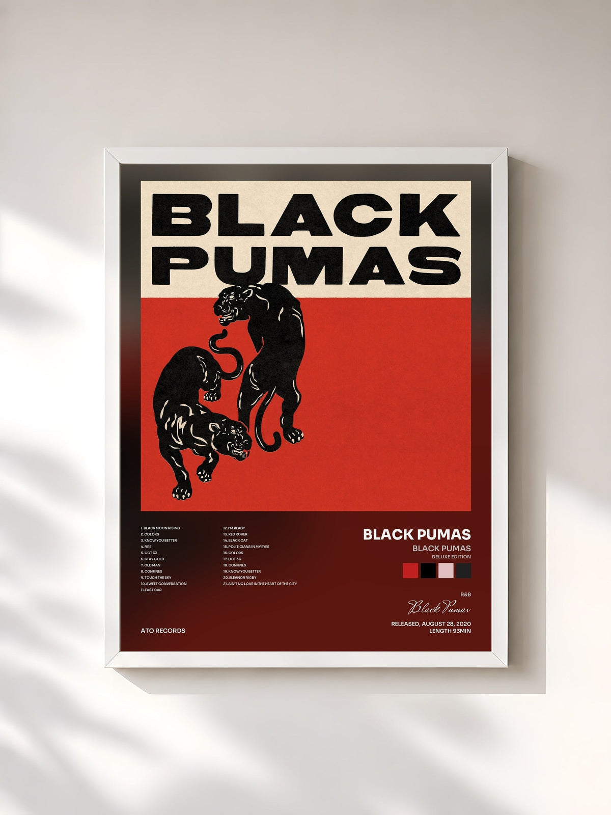 #blanc Black Pumas (Deluxe Edition) di Black Pumas in stampa incorniciata, cornice bianca, stampata e incorniciata in Francia