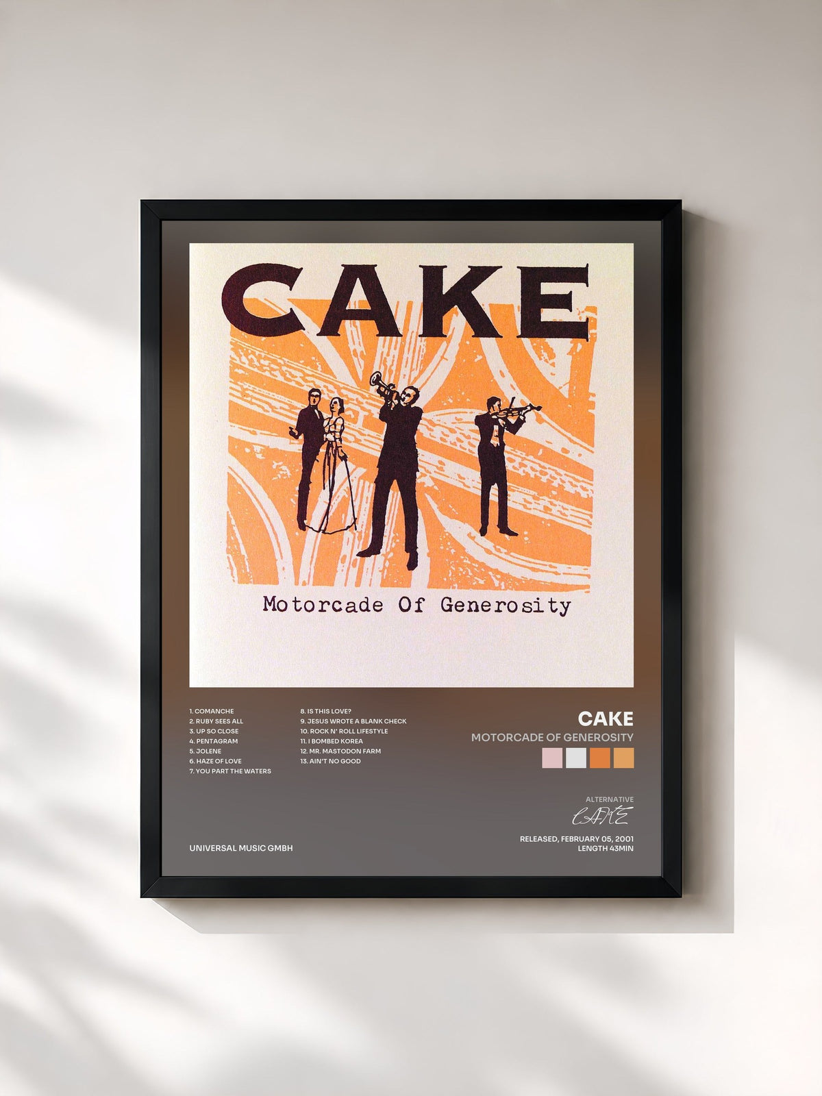 #noir Motorcade Of Generosity di CAKE in stampa incorniciata, cornice nera, stampata e incorniciata in Francia