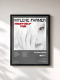 #noir Tableau de l'album Monkey Me de Mylène Farmer, cadre noir, imprimé et encadré en France