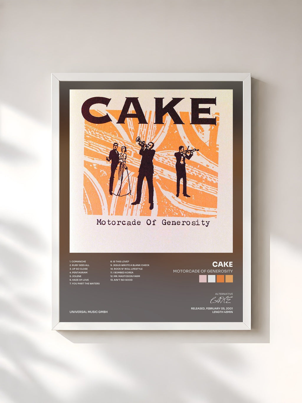 #blanc Motorcade Of Generosity by CAKE as a framed art print, white frame, printed and framed in France