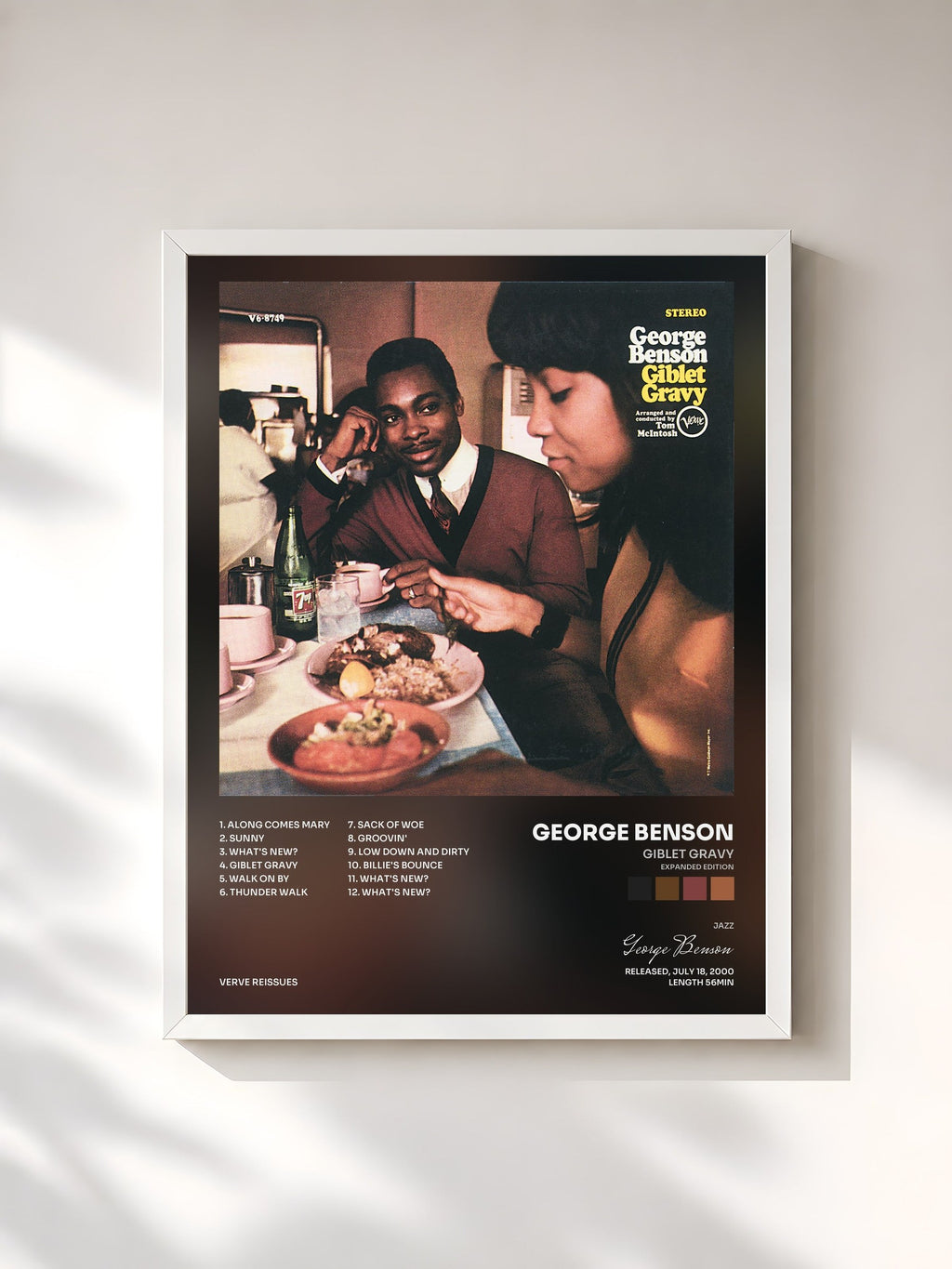#blanc Giblet Gravy (Expanded Edition) di George Benson in stampa incorniciata, cornice bianca, stampata e incorniciata in Francia