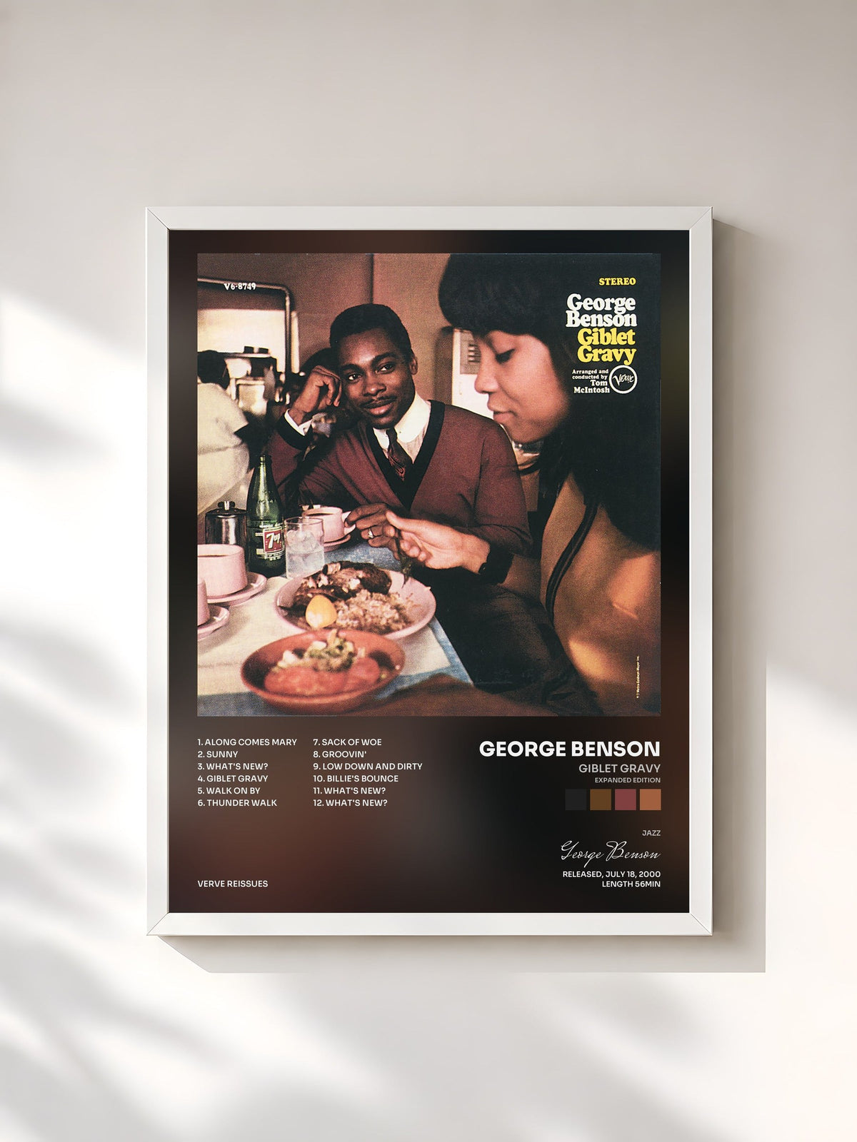 #blanc Tableau de l'album Giblet Gravy (Expanded Edition) de George Benson, cadre blanc, imprimé et encadré en France