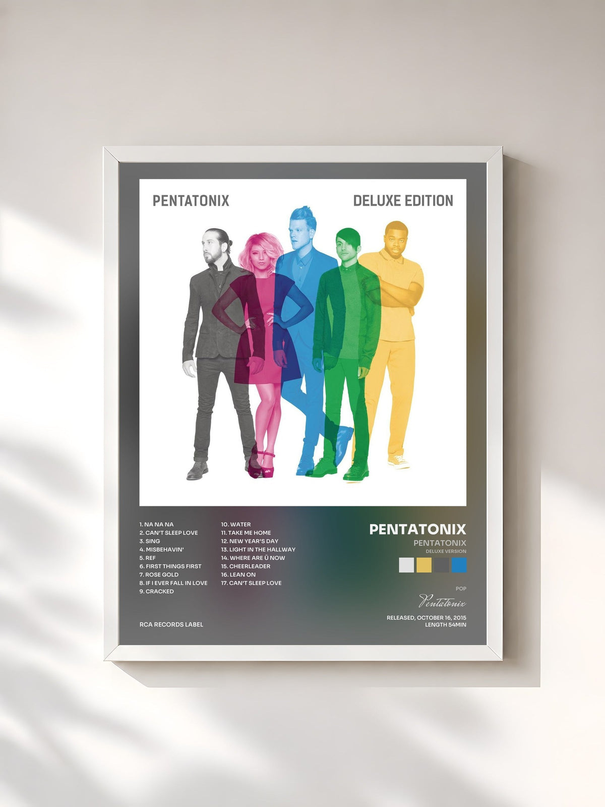 #blanc Pentatonix (Deluxe Version) by Pentatonix as a framed art print, white frame, printed and framed in France