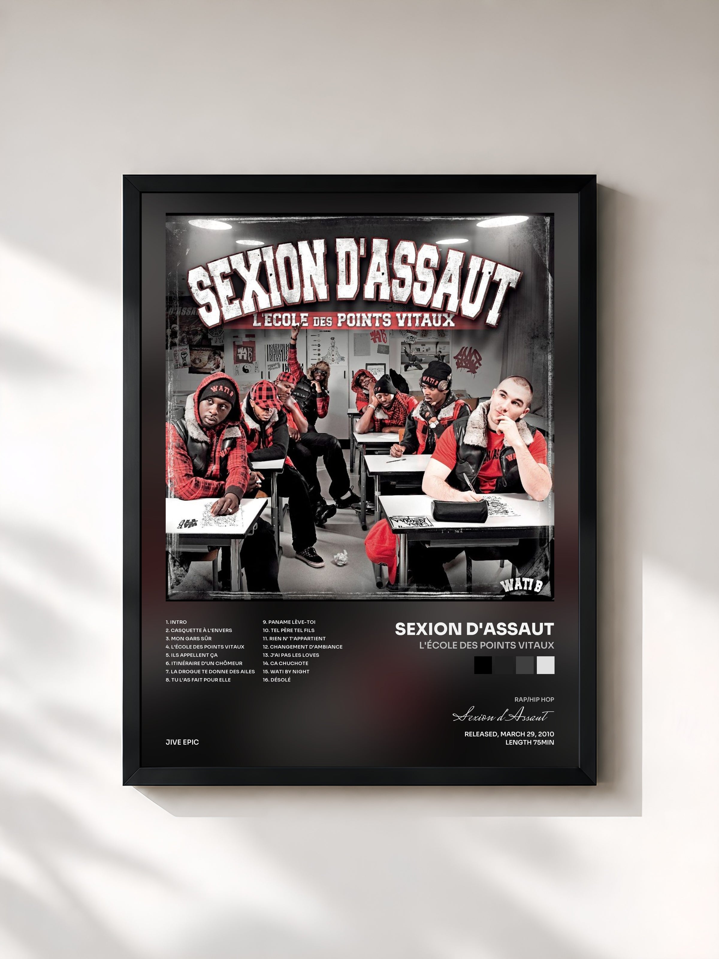 #noir L'école des points vitaux di Sexion d'Assaut in stampa incorniciata, cornice nera, stampata e incorniciata in Francia