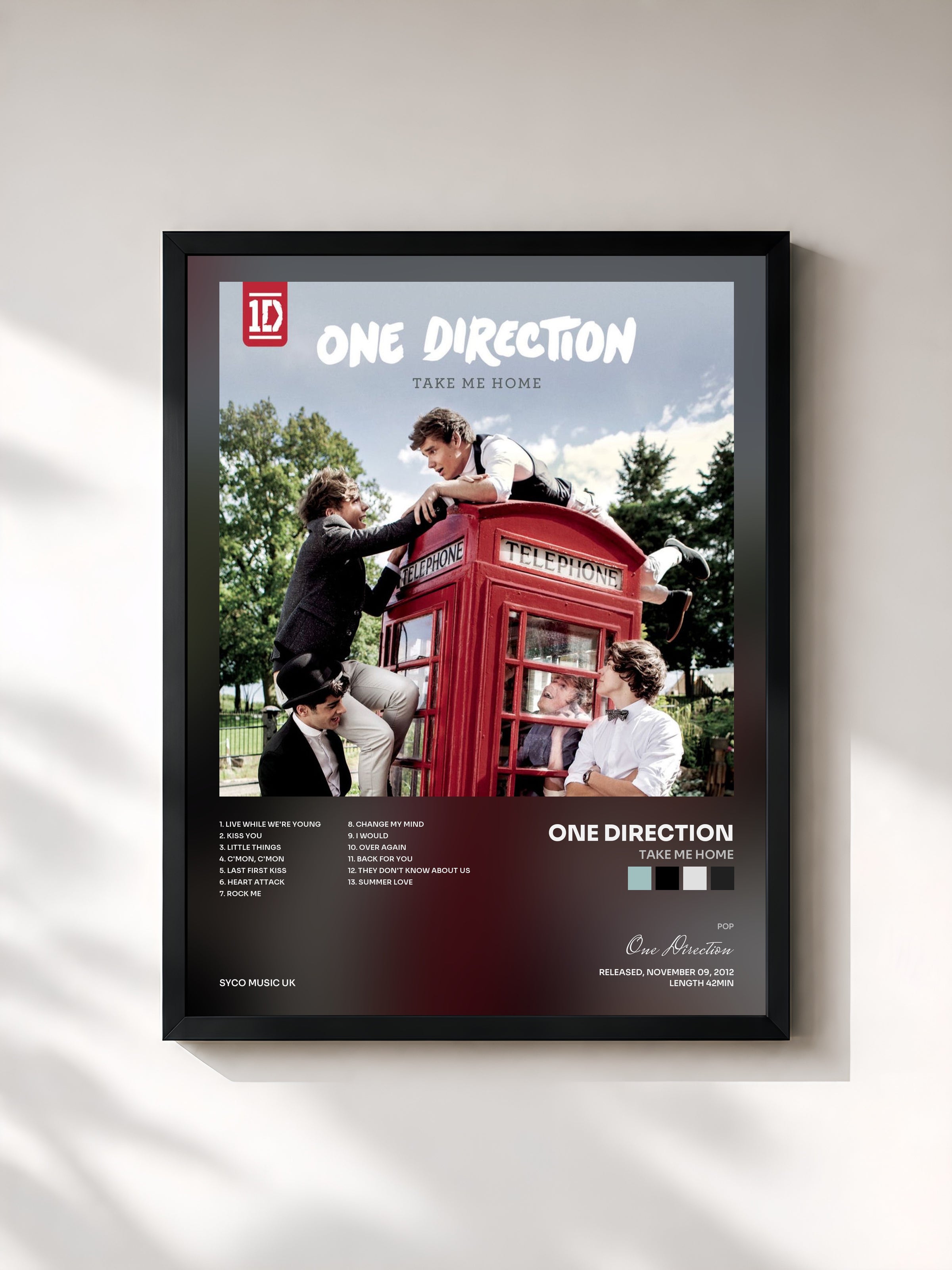 #noir Take Me Home di One Direction in stampa incorniciata, cornice nera, stampata e incorniciata in Francia