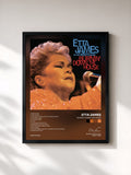 #noir Burnin' Down The House de Etta James en lámina enmarcada, marco negro, impresa y enmarcada en Francia