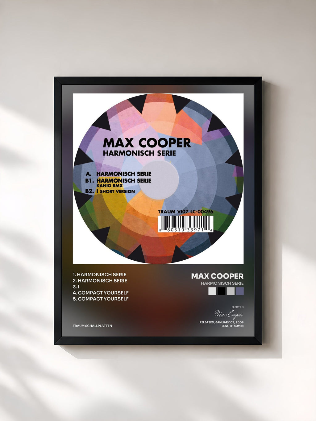 #noir Tableau de l'album Harmonisch Serie de Max Cooper, cadre noir, imprimé et encadré en France