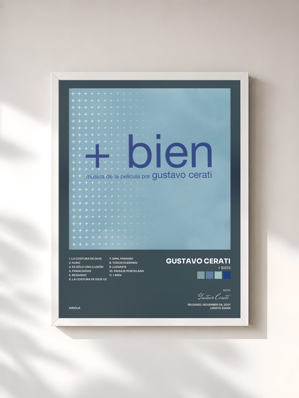 #blanc + bien by Gustavo Cerati as a framed art print, white frame, printed and framed in France