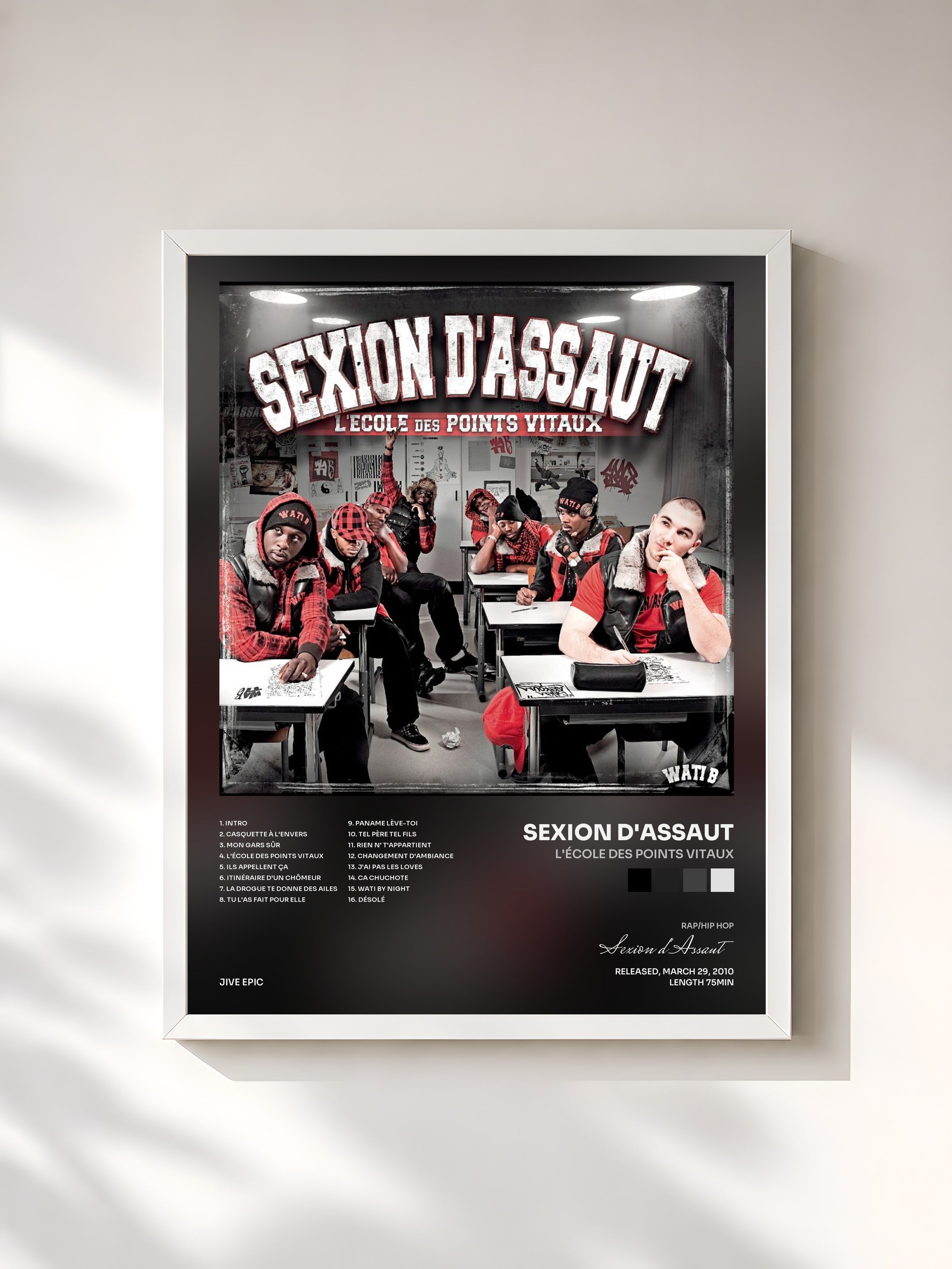 #blanc L'école des points vitaux di Sexion d'Assaut in stampa incorniciata, cornice bianca, stampata e incorniciata in Francia