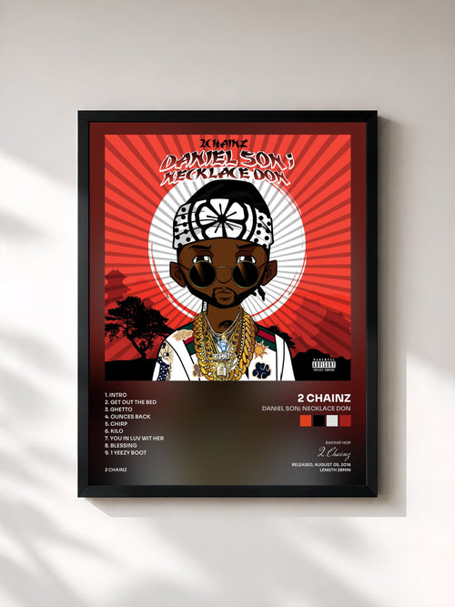 #noir Daniel Son; Necklace Don by 2 Chainz as a framed art print, black frame, printed and framed in France