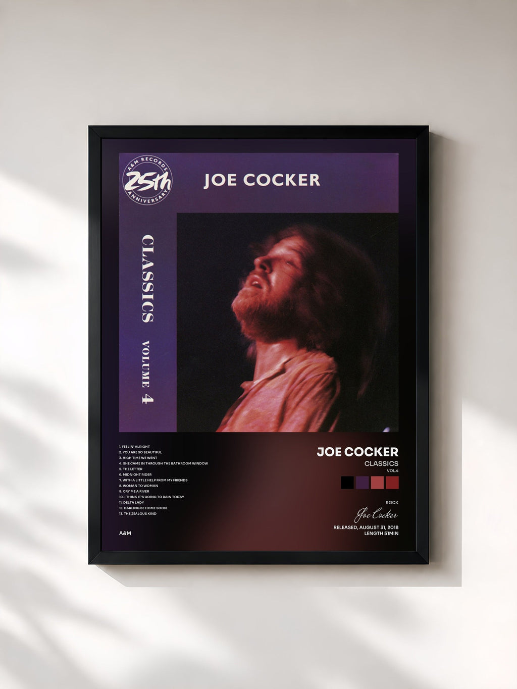 #noir Classics (Vol.4) by Joe Cocker as a framed art print, black frame, printed and framed in France