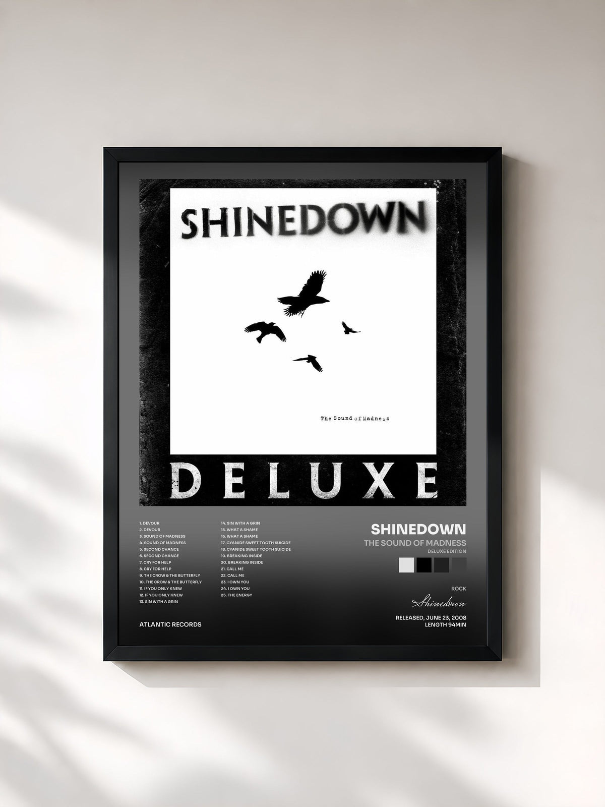 #noir The Sound of Madness (Deluxe Edition) von Shinedown als gerahmter Kunstdruck, schwarzer Rahmen, gedruckt und gerahmt in Frankreich