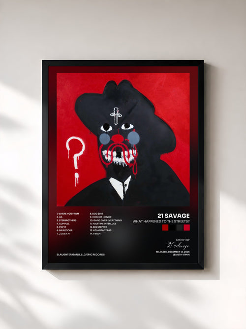 21 Savage · WHAT HAPPENED TO THE STREETS? — Stampa incorniciata