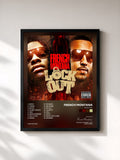 #noir Lock Out von French Montana als gerahmter Kunstdruck, schwarzer Rahmen, gedruckt und gerahmt in Frankreich
