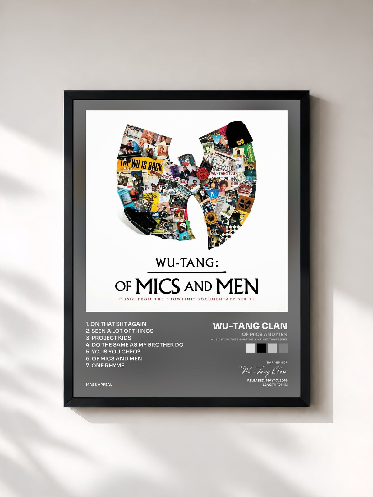 #noir Of Mics and Men (Music from the Showtime Documentary Series) by Wu-Tang Clan as a framed art print, black frame, printed and framed in France