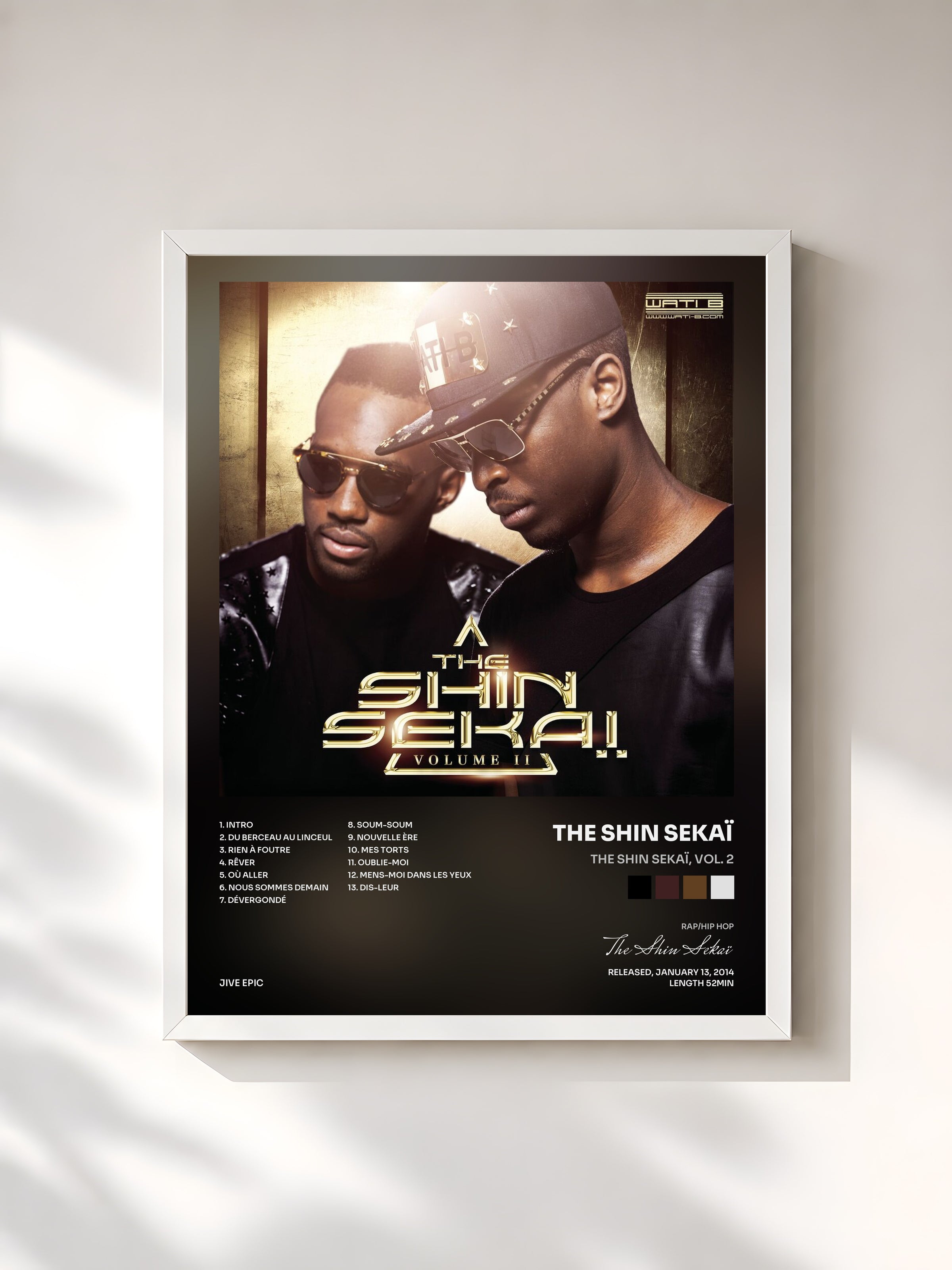 #blanc Tableau de l'album The Shin Sekaï, Vol. 2 de The Shin Sekaï, cadre blanc, imprimé et encadré en France