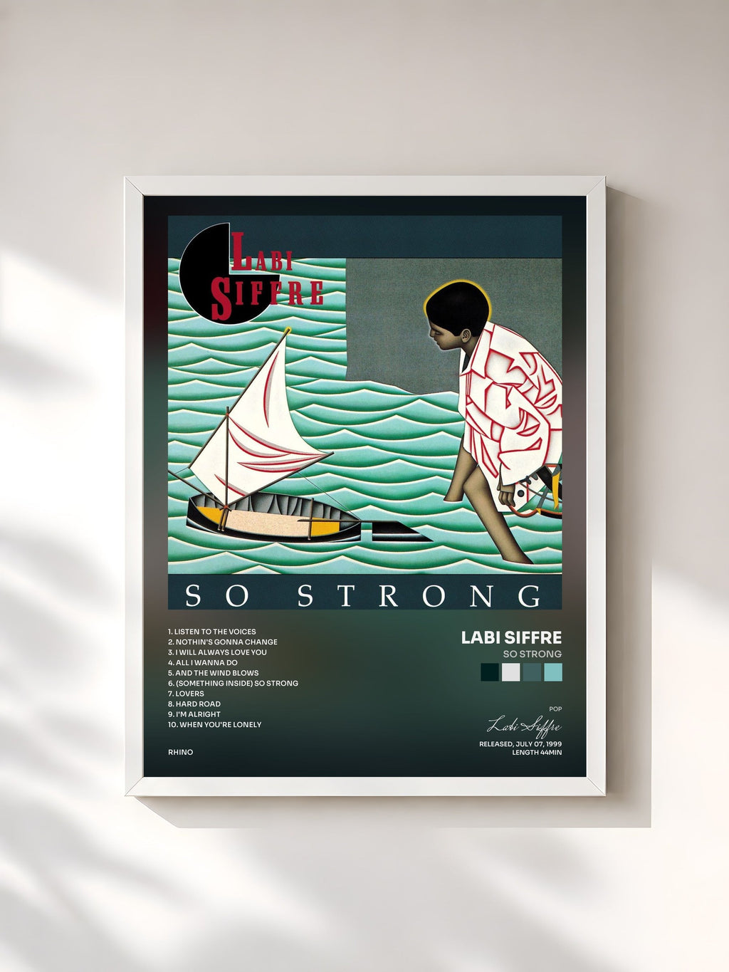 #blanc So Strong von Labi Siffre als gerahmter Kunstdruck, weißer Rahmen, gedruckt und gerahmt in Frankreich