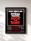 #noir Tableau de l'album Rock the Boat (Remixes) de Bob Sinclar, cadre noir, imprimé et encadré en France