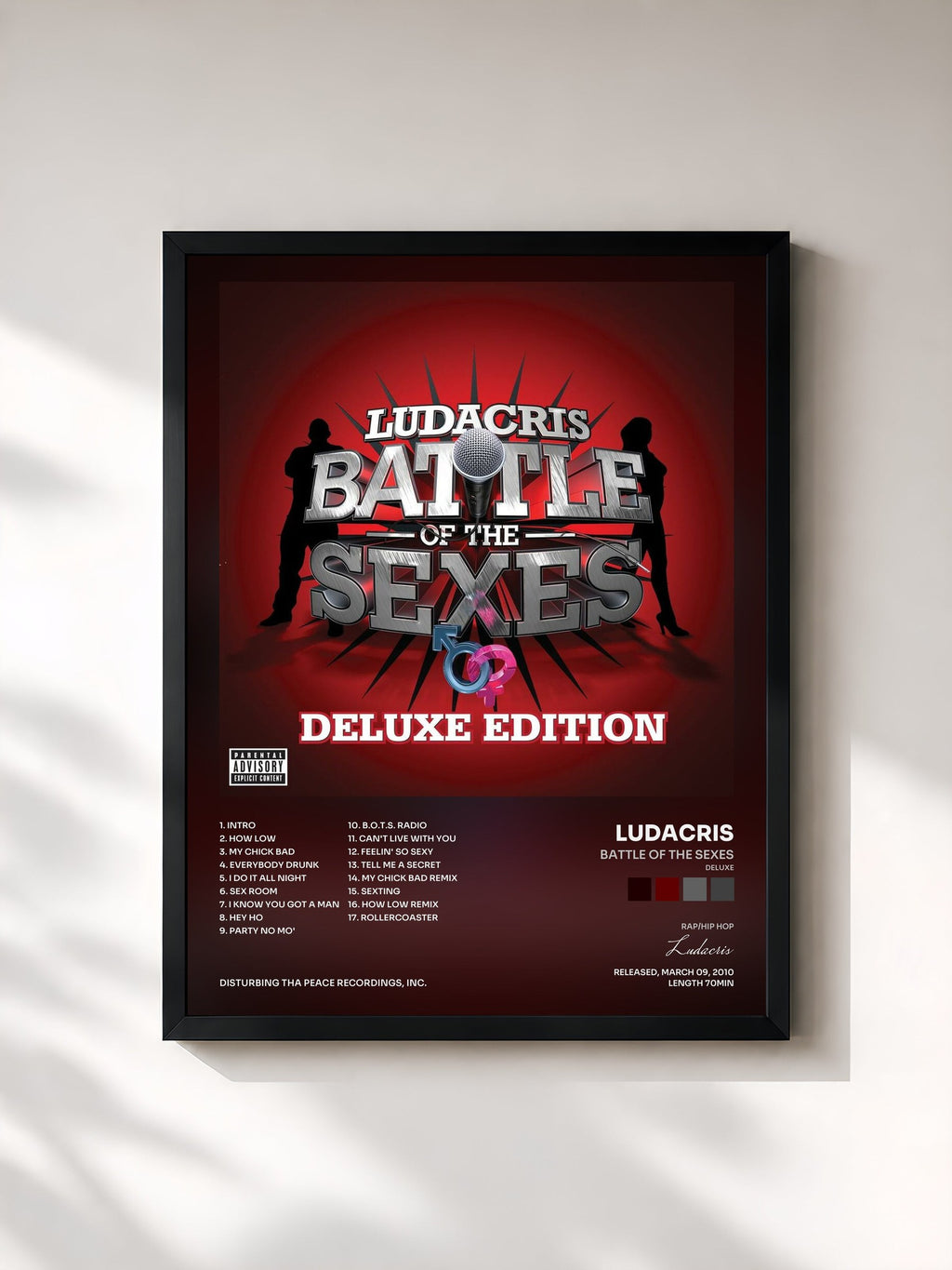 #noir Battle Of The Sexes (Deluxe) by Ludacris as a framed art print, black frame, printed and framed in France