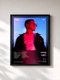#noir Tableau de l'album 1994 de Hamza, cadre noir, imprimé et encadré en France