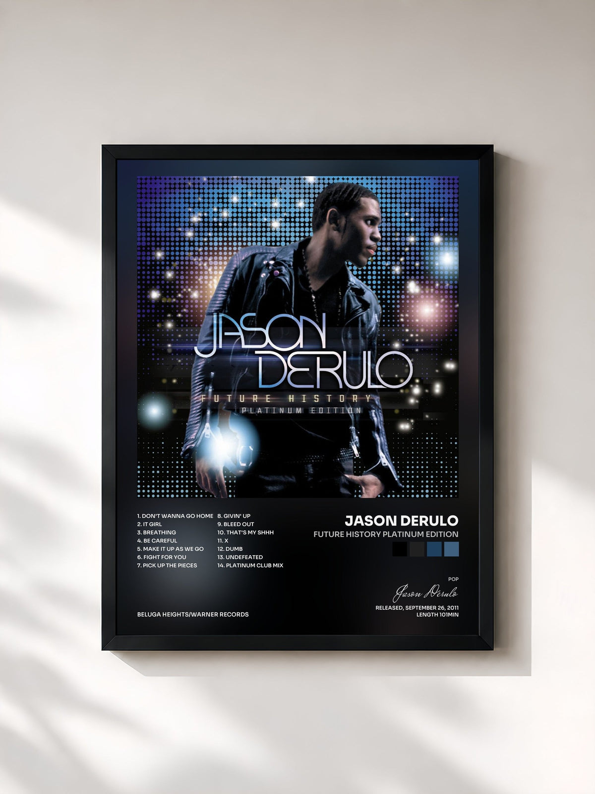 #noir Future History Platinum Edition de Jason Derulo en lámina enmarcada, marco negro, impresa y enmarcada en Francia