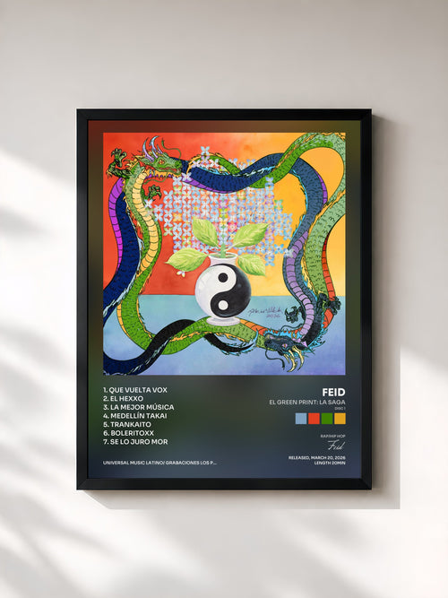 Feid · EL GREEN PRINT: La Saga (Disc 1) — FEID VS FERXXO — Affiche encadrée