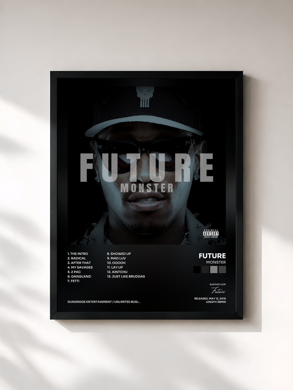 #noir Tableau de l'album Monster de Future, cadre noir, imprimé et encadré en France