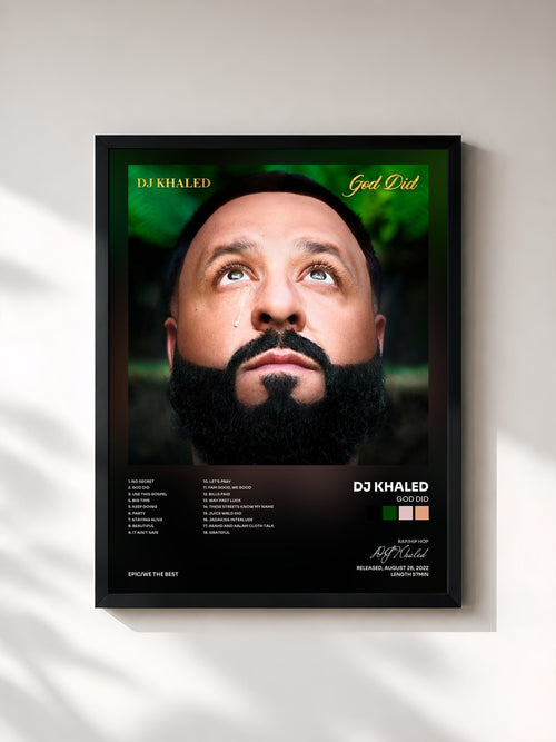 DJ Khaled · GOD DID — Lámina enmarcada
