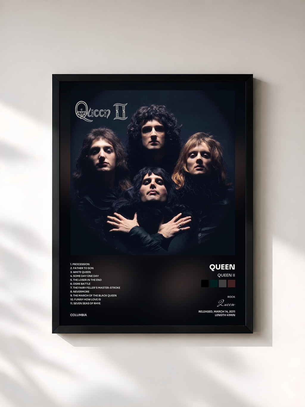 #noir Queen II von Queen als gerahmter Kunstdruck, schwarzer Rahmen, gedruckt und gerahmt in Frankreich