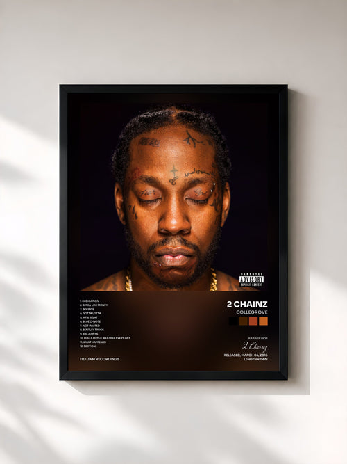 #noir COLLEGROVE by 2 Chainz as a framed art print, black frame, printed and framed in France