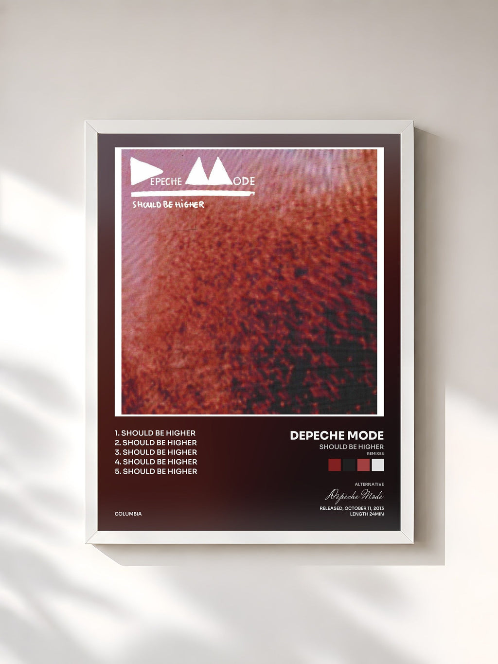#blanc Should Be Higher (Remixes) - EP von Depeche Mode als gerahmter Kunstdruck, weißer Rahmen, gedruckt und gerahmt in Frankreich