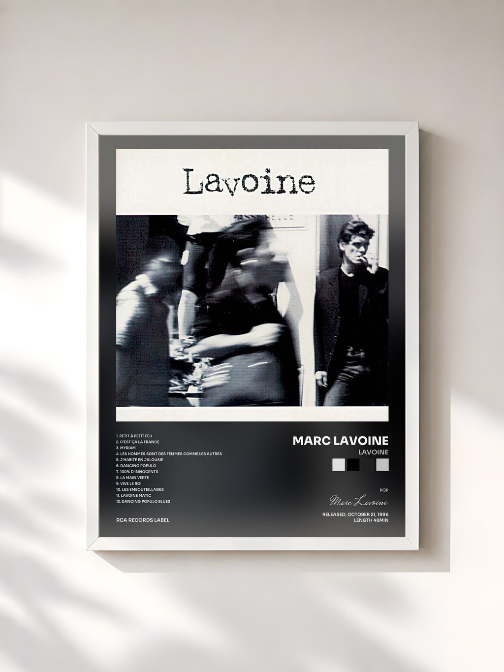 #blanc Lavoine di Marc Lavoine in stampa incorniciata, cornice bianca, stampata e incorniciata in Francia