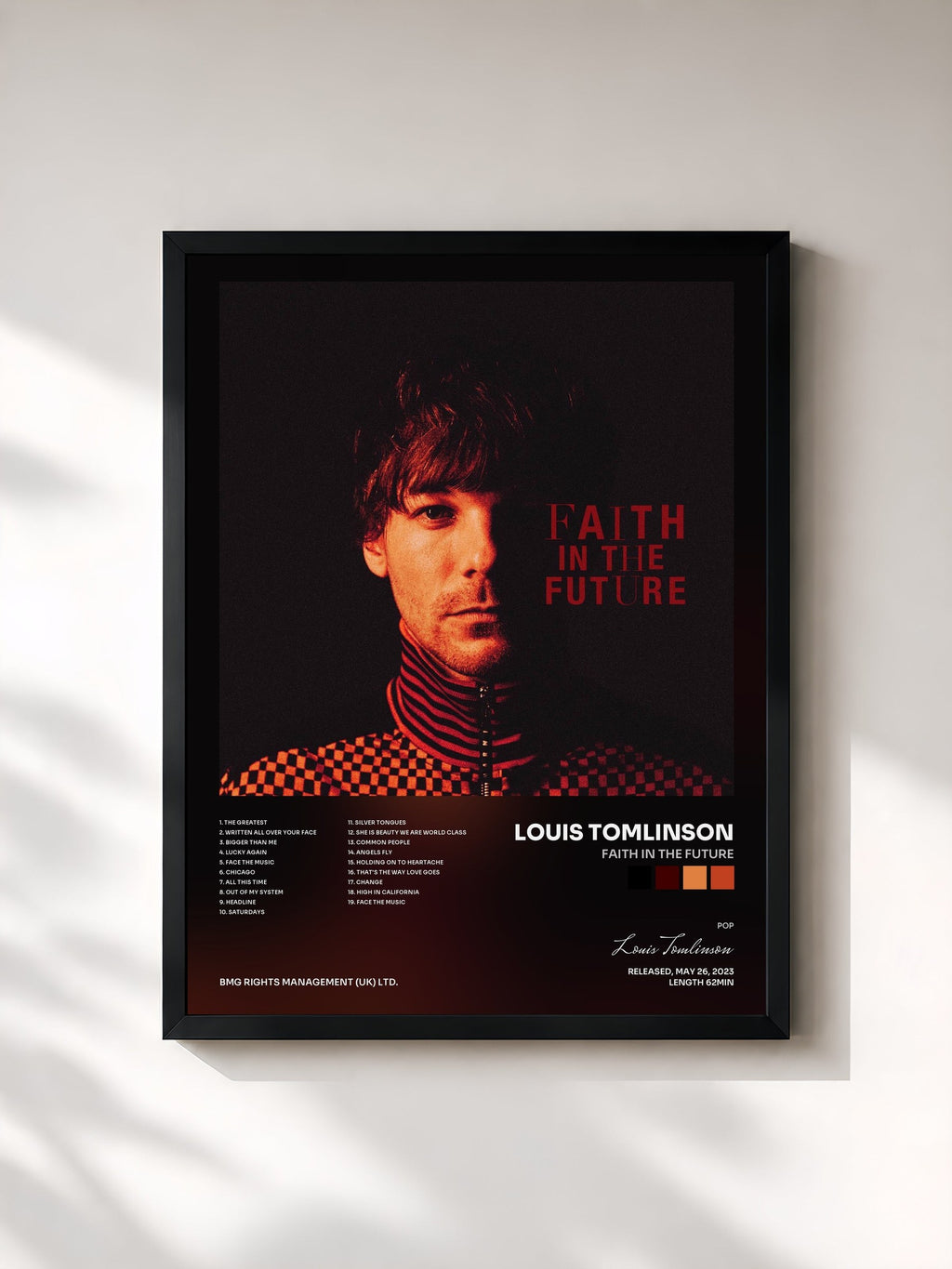#noir Faith In The Future di Louis Tomlinson in stampa incorniciata, cornice nera, stampata e incorniciata in Francia