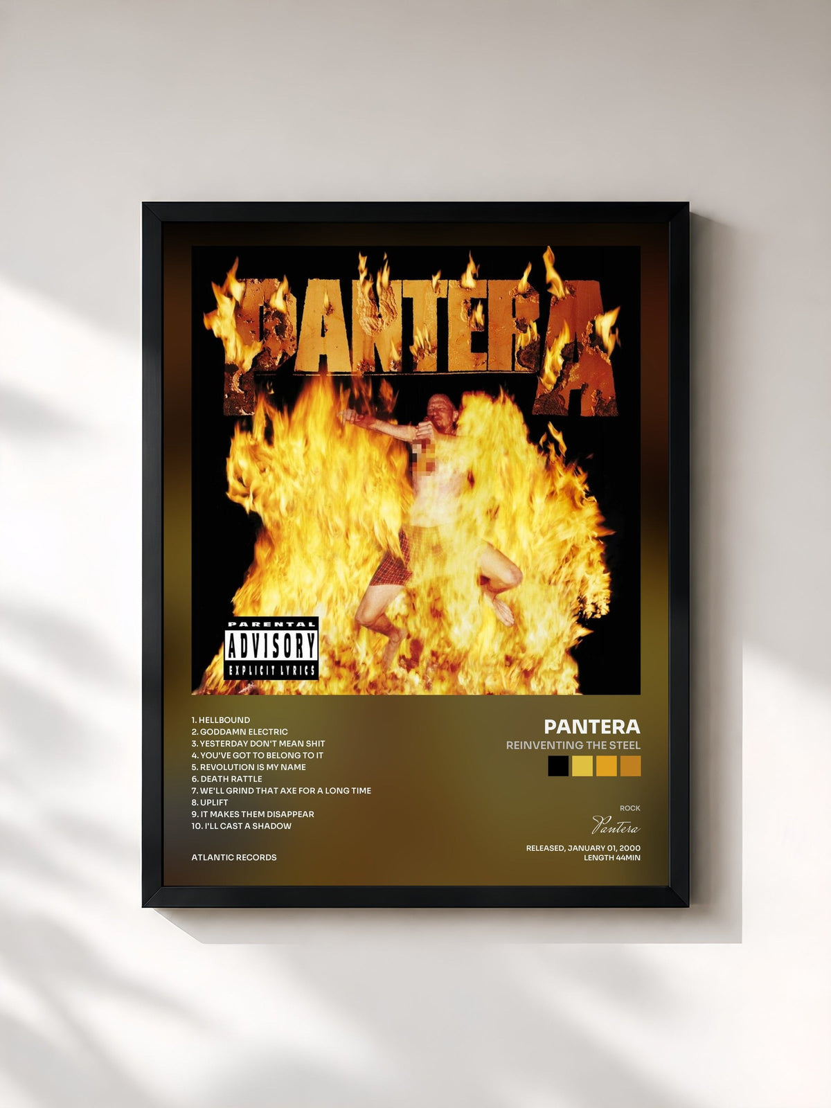 #noir Tableau de l'album Reinventing the Steel de Pantera, cadre noir, imprimé et encadré en France
