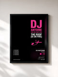 #noir Tableau de l'album The Roof (Is on Fire) de DJ Antoine, cadre noir, imprimé et encadré en France