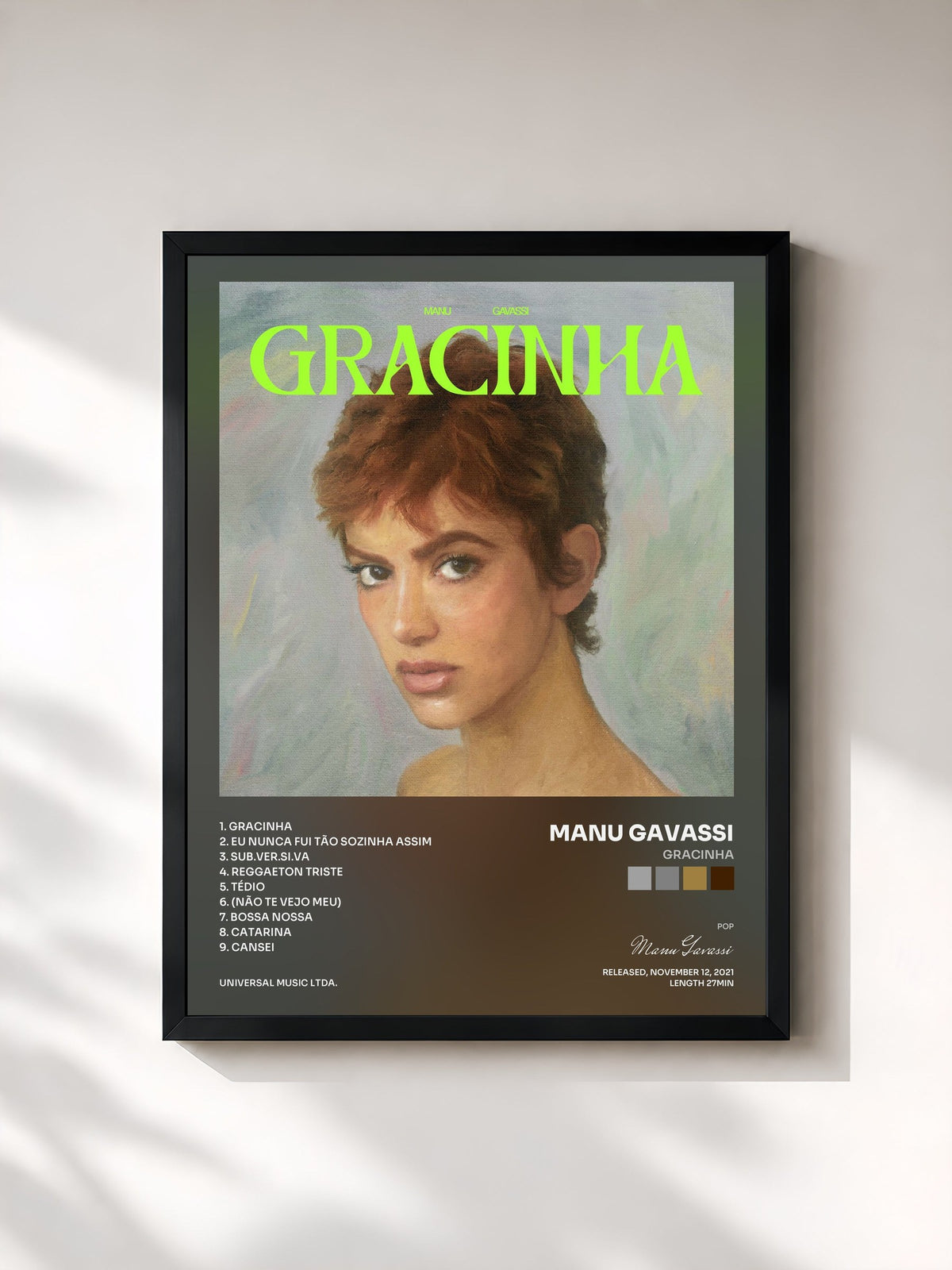 #noir GRACINHA di Manu Gavassi in stampa incorniciata, cornice nera, stampata e incorniciata in Francia