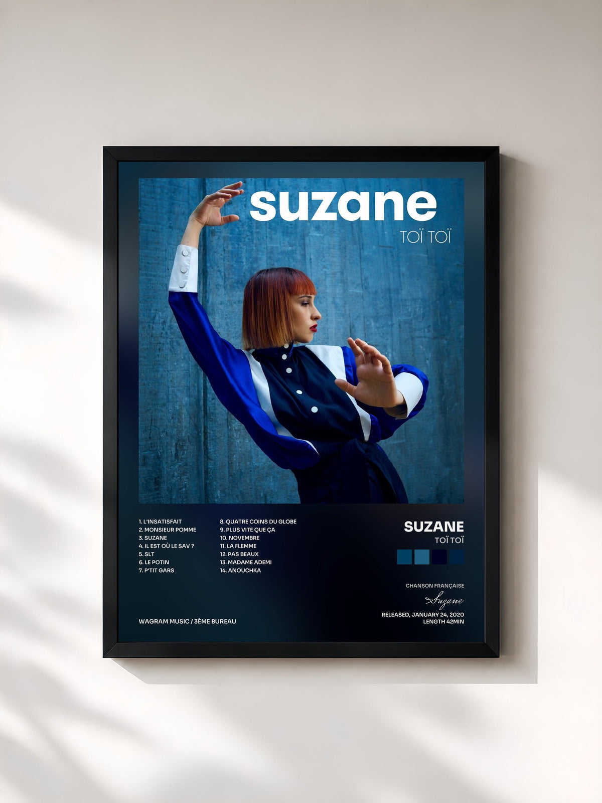#noir Tableau de l'album Toï Toï de Suzane, cadre noir, imprimé et encadré en France