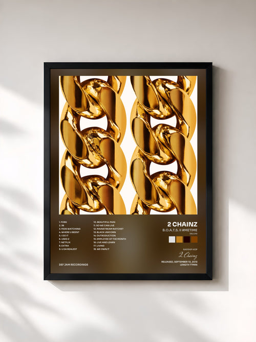 #noir B.O.A.T.S. II #METIME (Deluxe) by 2 Chainz as a framed art print, black frame, printed and framed in France