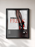 #noir FREE.K Remixes von Pitbull als gerahmter Kunstdruck, schwarzer Rahmen, gedruckt und gerahmt in Frankreich