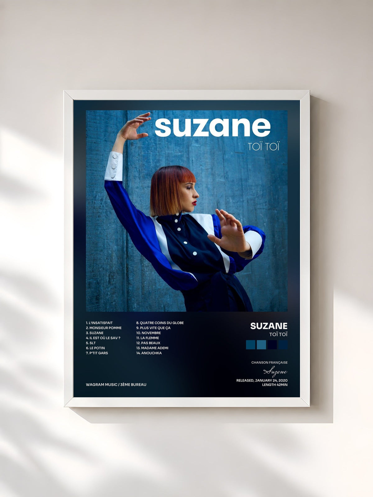 #blanc Tableau de l'album Toï Toï de Suzane, cadre blanc, imprimé et encadré en France