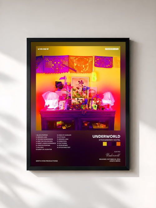 Underworld · Strawberry Hotel — Affiche encadrée