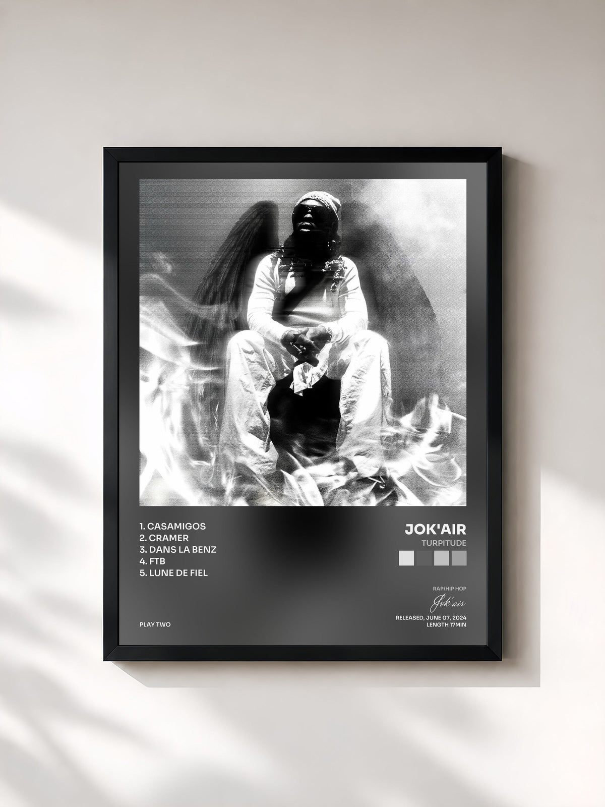 #noir Tableau de l'album Turpitude de Jok'air, cadre noir, imprimé et encadré en France