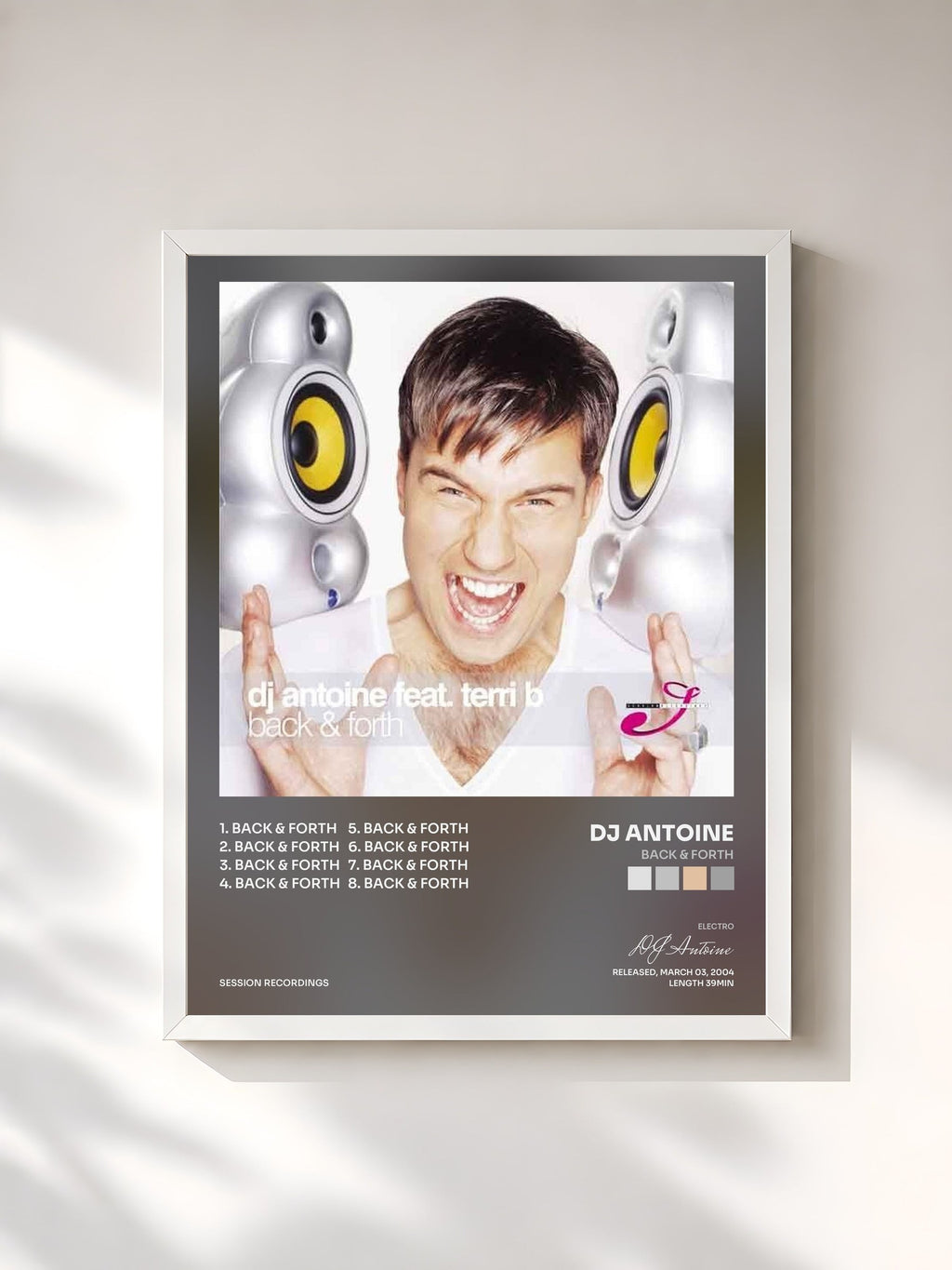 #blanc Back & Forth von DJ Antoine als gerahmter Kunstdruck, weißer Rahmen, gedruckt und gerahmt in Frankreich
